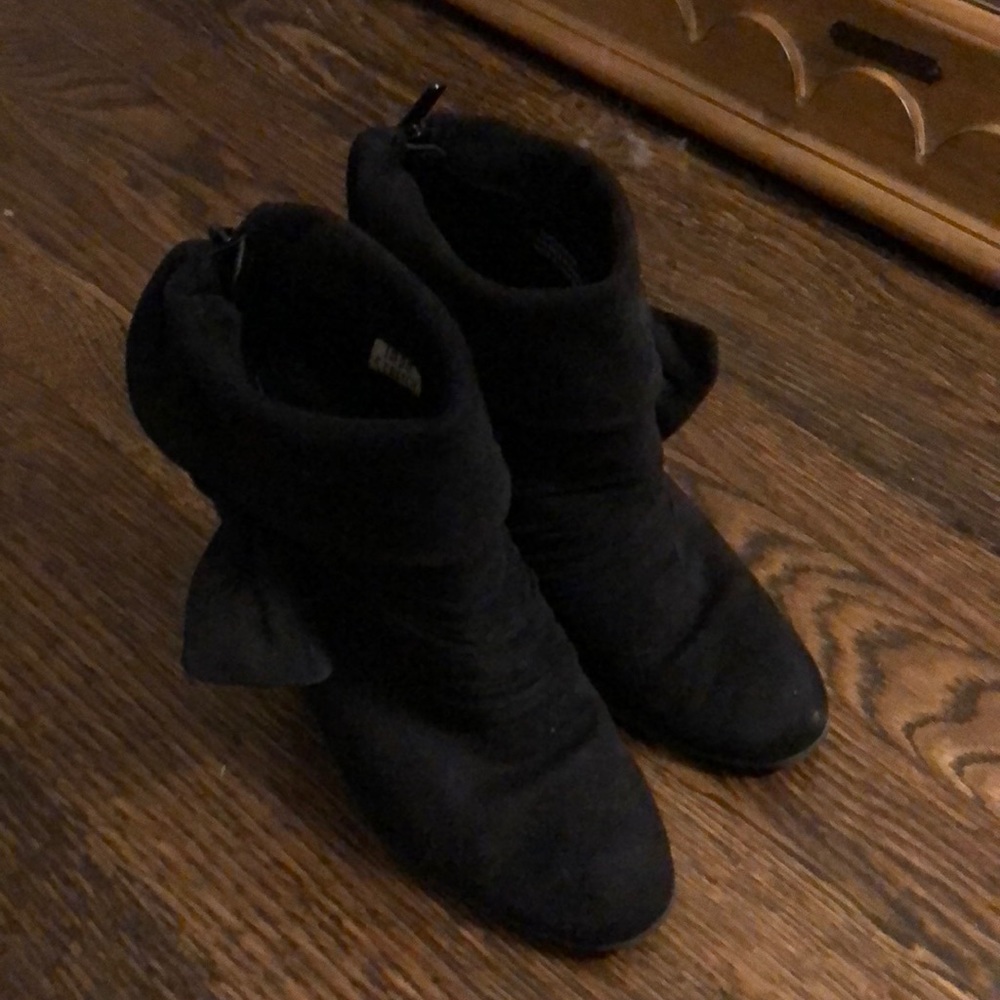 Black Bow ankle boots